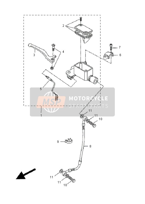 Yamaha CW50L 2011 Front Master Cylinder for a 2011 Yamaha CW50L